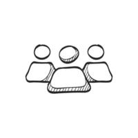 Hand drawn sketch icon teamwork vector