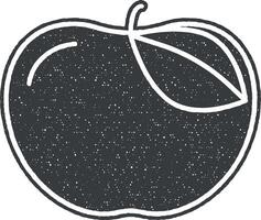 manzana vector icono ilustración con sello efecto