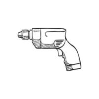 Hand drawn sketch icon electric drill vector