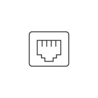 Local area connector icon in thin outline style vector