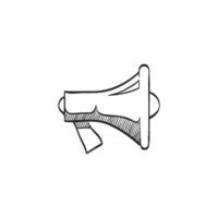 Hand drawn sketch icon megaphone vector