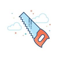 Hand saw icon flat color style vector illustration