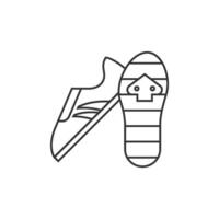 Cycling shoe icon in thin outline style vector