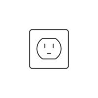 Electrical outlet icon in thin outline style vector