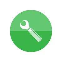 Bicycle tools icon in flat color circle style. Wrench mechanic setting maintenance professional vector