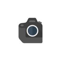 Camera icon in flat color style. Photography picture electronic imaging digital SLR reflex vector