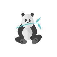 Panda icon in flat color style. Mammal china bamboo cute zoo vector