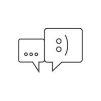 Chat sign icon in thin outline style vector