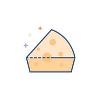 Cheese icon flat color style vector illustration