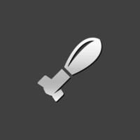 Mortar missile icon in metallic grey color style. War battle gun vector