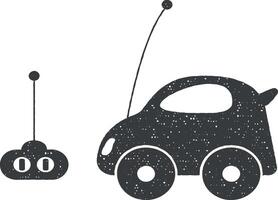 car toy with remote control vector icon illustration with stamp effect