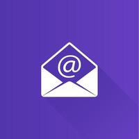 Email flat color icon long shadow vector illustration