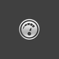 Dashboard icon in metallic grey color style.Control panel odometer speedometer vector