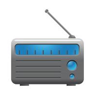 Radio icon in color. Communication broadcast media vector