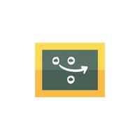 Chalkboard with arrow doodle icon in flat color style. Game sport tactic coaching playing vector