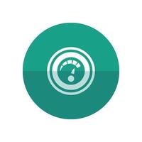 Dashboard icon in flat color circle style. Control panel, odometer, speedometer vector