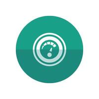 Dashboard icon in flat color circle style. Control panel, odometer, speedometer vector