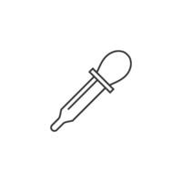 Eyedropper icon in thin outline style vector