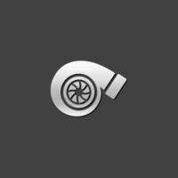 Turbo charger icon in metallic grey color style.Automobile car sport speed vector