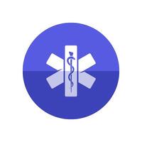 médico símbolo icono en plano color circulo estilo. vector