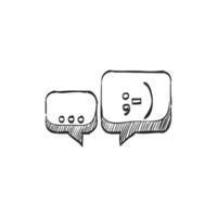 Hand drawn sketch icon chatting vector