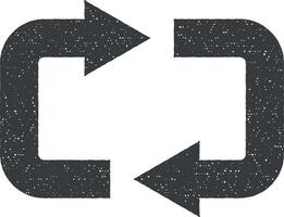 Arrow, refresh vector icon illustration with stamp effect