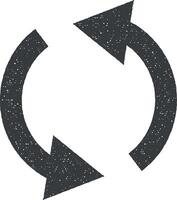Arrow, refresh vector icon illustration with stamp effect