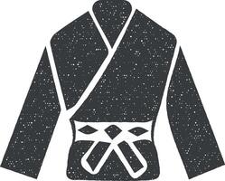 karate kimono vector icon illustration with stamp effect