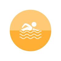 Man swimming icon in flat color circle style. Athlete triathlon s sport vector