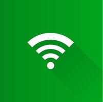 Wifi símbolo plano color icono largo sombra vector ilustración