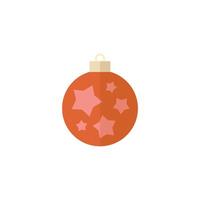 Christmas orb in flat color style. Holiday December season greeting decoration accessories vector