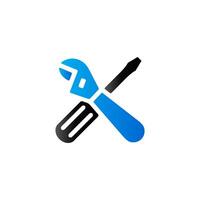 Mechanic tools icon in duo tone color. Wrench screw driver mechanic vector