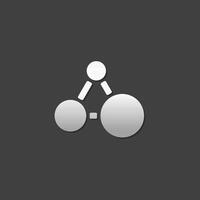 Connected dots icon in metallic grey color style. Teamwork business vector