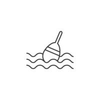 Fishing float icon in thin outline style vector