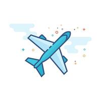 Airplane icon flat color style vector illustration
