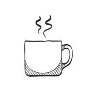 mano dibujado bosquejo icono café taza vector