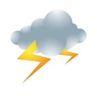 Weather overcast storm icon in color. Nature forecast thunder vector