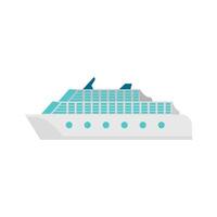 Cruise ship icon in flat color style. Holiday, travel, journey vector