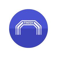 Finish line icon in flat color circle style. Air tube inflatable vector