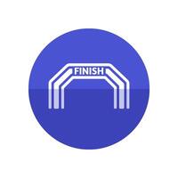 Finish line icon in flat color circle style. Air tube inflatable vector