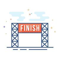 Finish line icon flat color style vector illustration