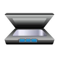 Scanner icon in flat style color. Electronic business document vector