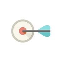 Arrow bullseye icon in flat color style. Business sport target strategy vector