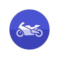 Motorcycle icon in flat color circle style. Sport, speed, race vector