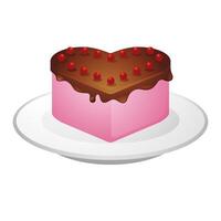 Cake icon in color. Food sweet delicious vector