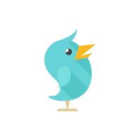 Bird icon in flat color style. Tweet social media networking promotion chirps vector