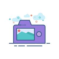 Camera icon flat color style vector illustration