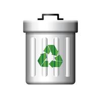 Recycle trash can icon in color. Environment ecology eco friendly vector