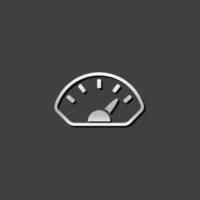 Dashboard icon in metallic grey color style.Control panel odometer speedometer vector