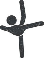 Gymnastics Rhythmic sport vector icon illustration with stamp effect